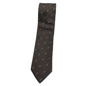 DOLCE & GABBANA Men's 100% Silk Necktie LUXURY Tie Brown Geometric W:3.5" EUC